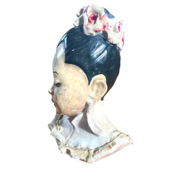 ANTIQUE ASIAN CHALKWARE➕Lady Bust - Picture 3 of 6
